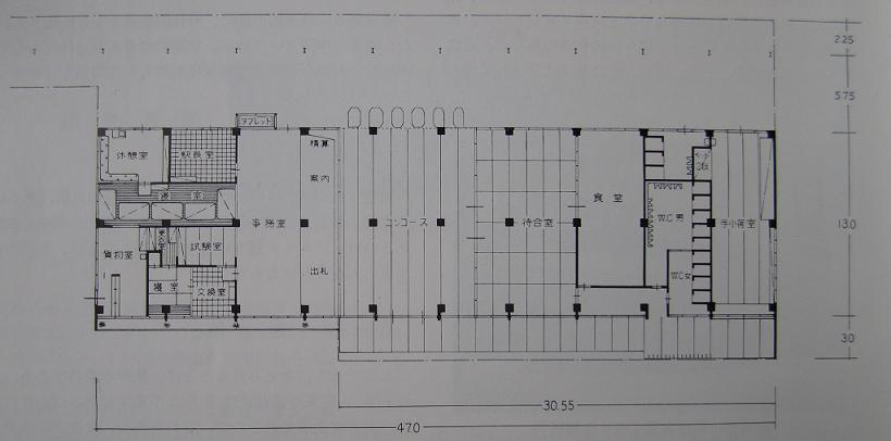 半世紀前の新築駅舎の平面図～『秋田鉄道管理局史』より_f0030574_2232119.jpg