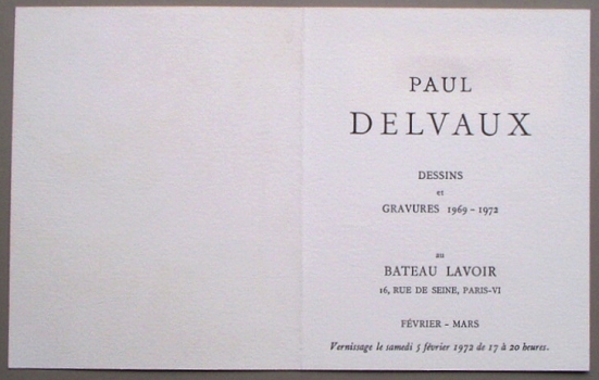 ポール・デルボー展の招待状「Bateau Lavoir」(1972) : ガレリア 