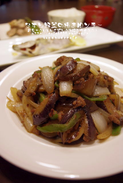 なすときのこの鍋しぎ&なすと野菜の挽き肉ソテー_f0168317_1842333.jpg