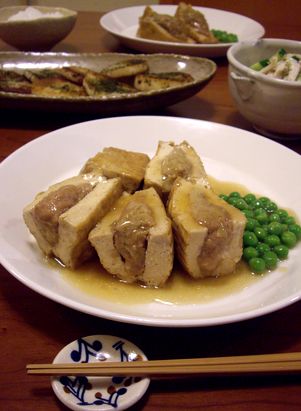 厚揚げのひき肉はさみ煮_e0108764_1742713.jpg