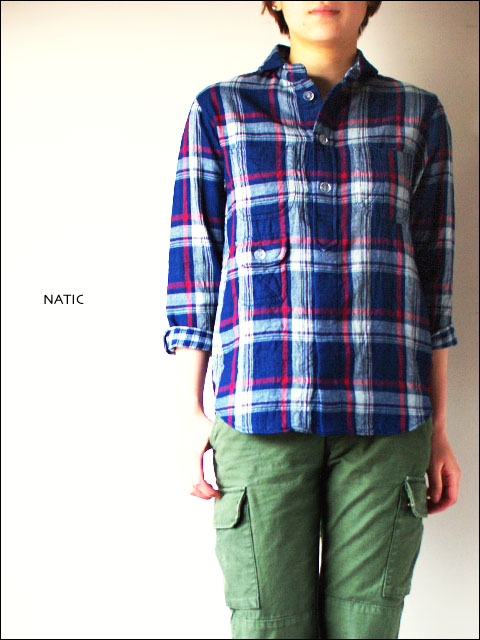 NATIC [ナティック] インディゴ ダブルクロス チェックシャツ [NFS-1277E] Lady\'s_f0051306_18232247.jpg