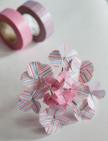 マスキングテープで作るあじさい おやつのお花 きれい カワイイ いとおしいをデザインしましょう