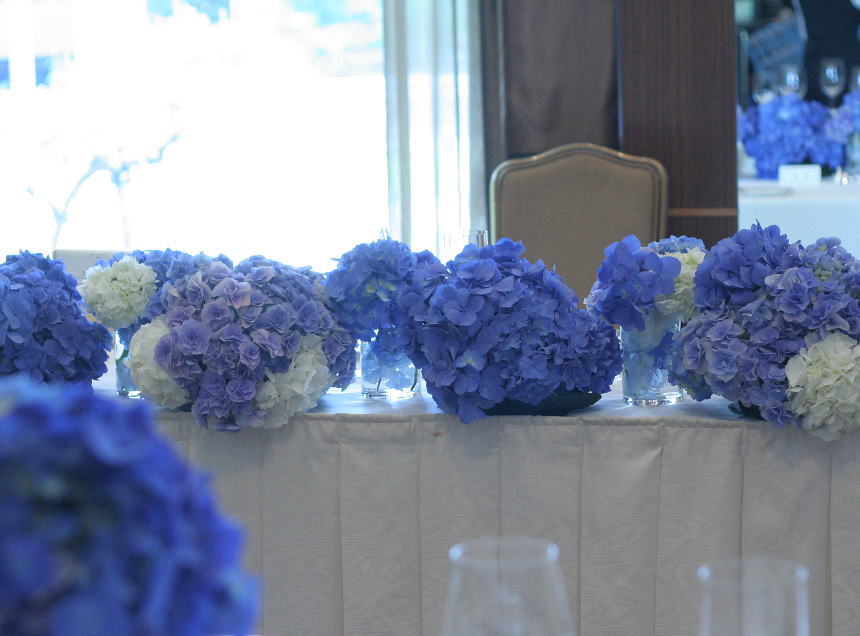 アジサイの青の装花　ホテルニューオータニ　アザレア様へ_a0042928_16165583.jpg