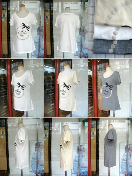 ＩＳＢＩＴ ＜ＩＲＩＳ ＣＬＵＢ＞ アイズビットアイリスクラブ　リボン＆パールＴシャツ　ＢＥＩＧＥ_a0089359_8325486.jpg