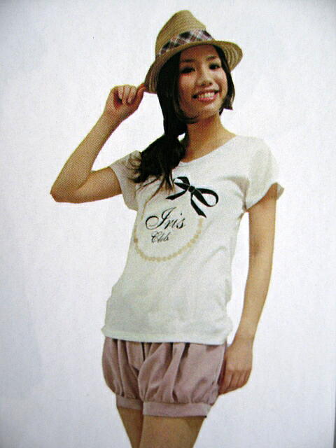 ＩＳＢＩＴ ＜ＩＲＩＳ ＣＬＵＢ＞ アイズビットアイリスクラブ　リボン＆パールＴシャツ　ＢＥＩＧＥ_a0089359_832593.jpg