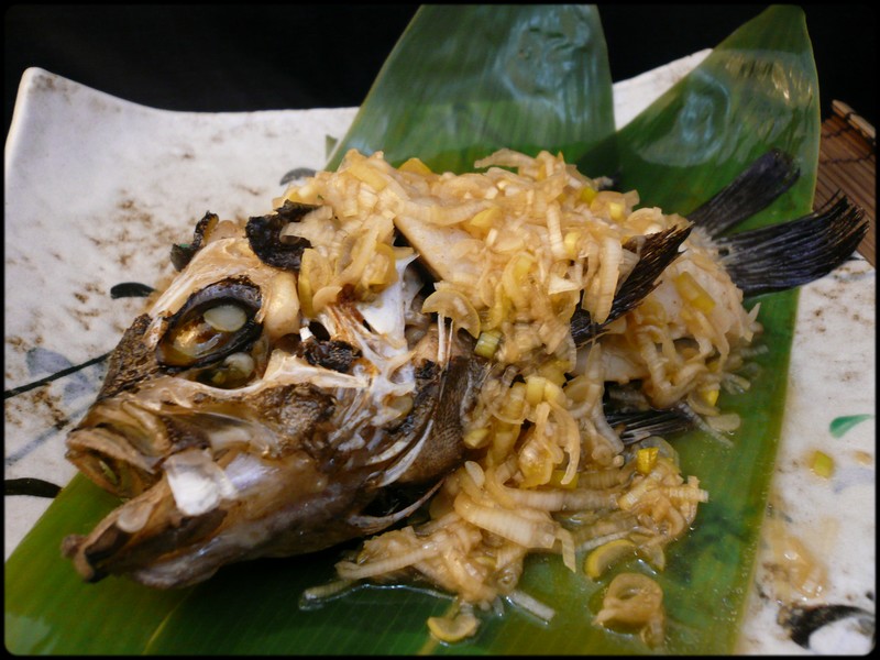 黒メバルの蒸揚げ 魚と野菜と私と和ノ香