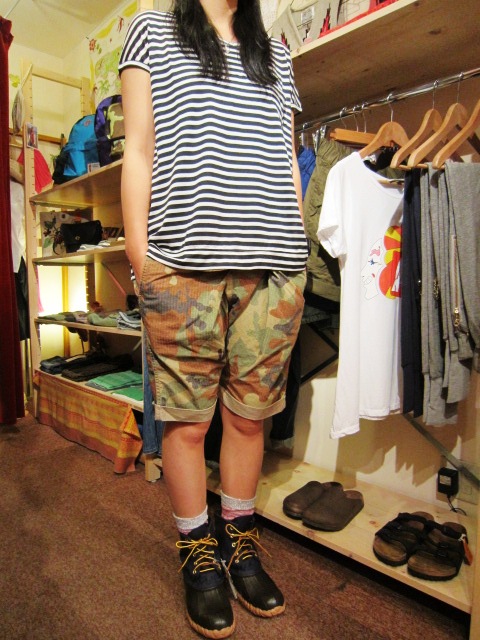 Americana(アメリカーナ) \"V/N WIDE BORDER T & リボンサルエルSHORTS\"_f0191324_9385231.jpg