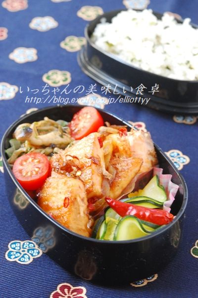 鮭のお酢バター照り焼き弁当_d0104926_345061.jpg