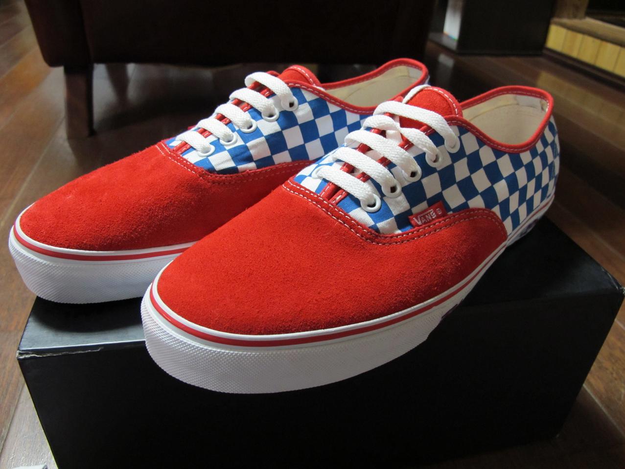 Vans Rad authentic 11.5 red checkerboard suede syndicate