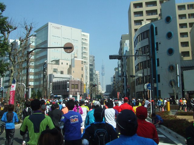 東京マラソン2011 浅草とスカイツリーを眺めながら_a0015766_22194979.jpg