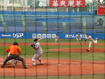 慶應大対東洋大　大学野球選手権　決勝後半　６月１２日　_b0166128_1315344.jpg