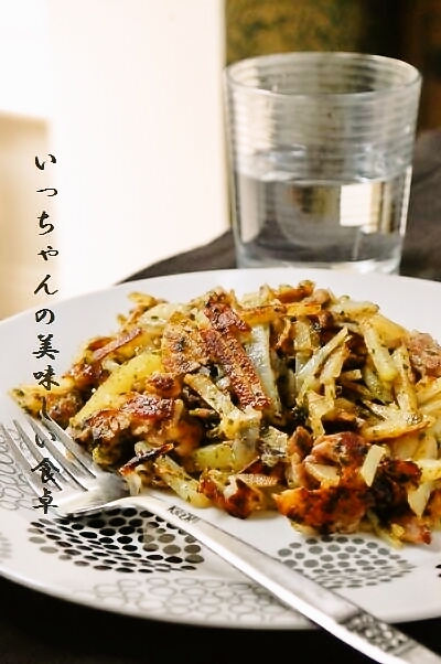 ポテトと豚バラの磯部炒め_d0104926_9342634.jpg