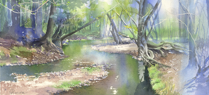 水彩画 水辺 : はるさき水彩画blog