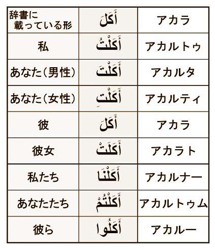 メモ443 アラビア語 動詞完了形の活用 Oの語学メモブログ メモ443 アラビア語 動詞完了形の活用 Oの語学メモブログ