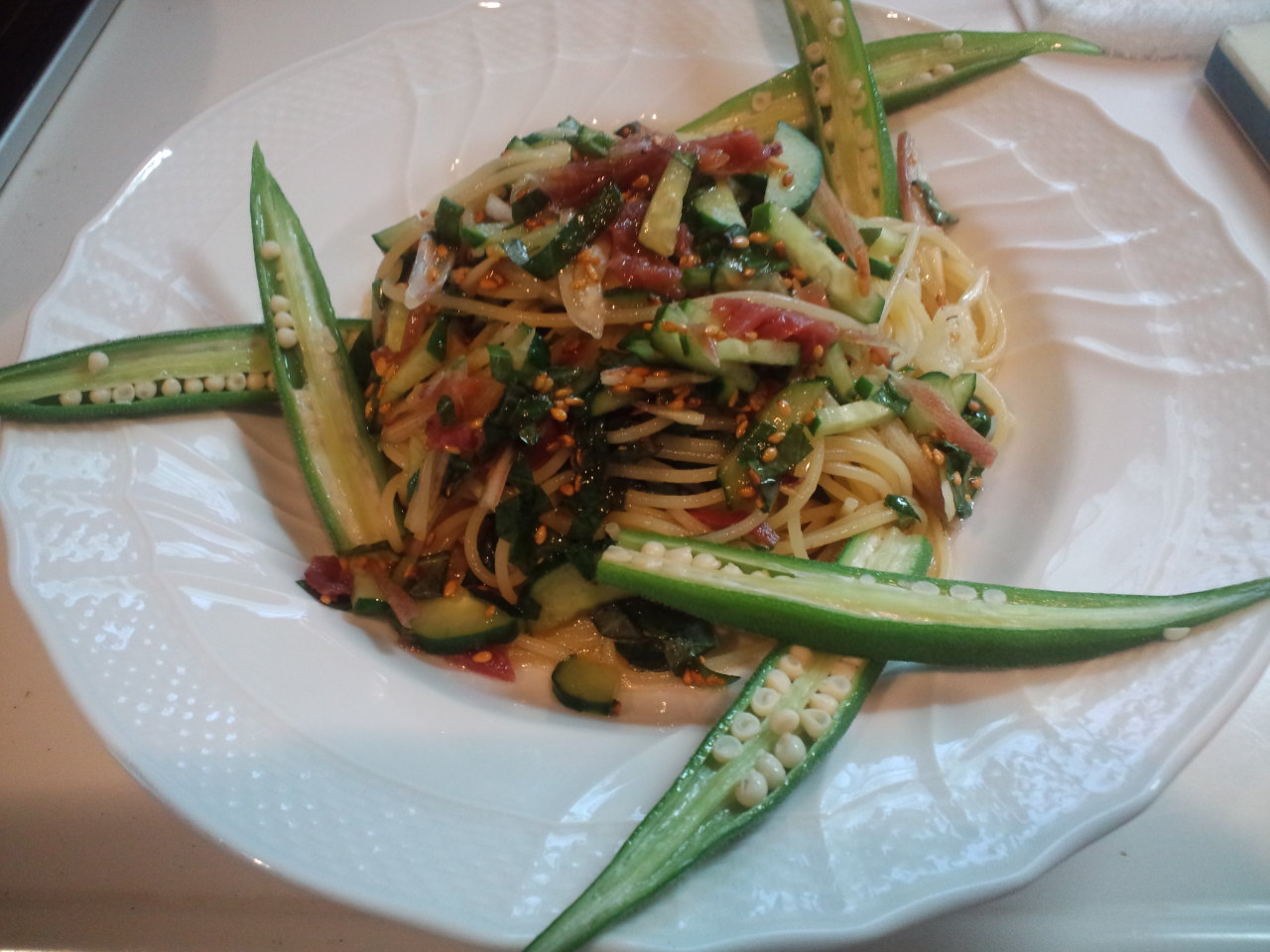 冷製 梅シソパスタ☆_c0151965_16313491.jpg