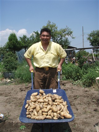 東近江市北坂　「チャコールアイロン」実証実験圃場ジャガイモ収穫祭　(2011.07.10)_d0204017_23523755.jpg