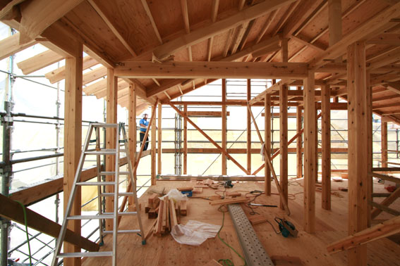 J パッシブハウス北上 屋根断熱支持垂木 ウッドファイバーファイバー 家づくり西方設計