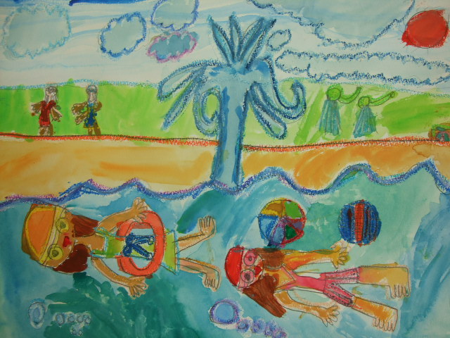 プールの絵が完成 東西線浦安駅徒歩２分の絵画教室 Atelier創 アトリエ ソウ のブログ