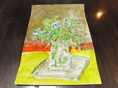 水彩画 ~ 露草 & チューリップ ~ _e0222340_1756121.jpg