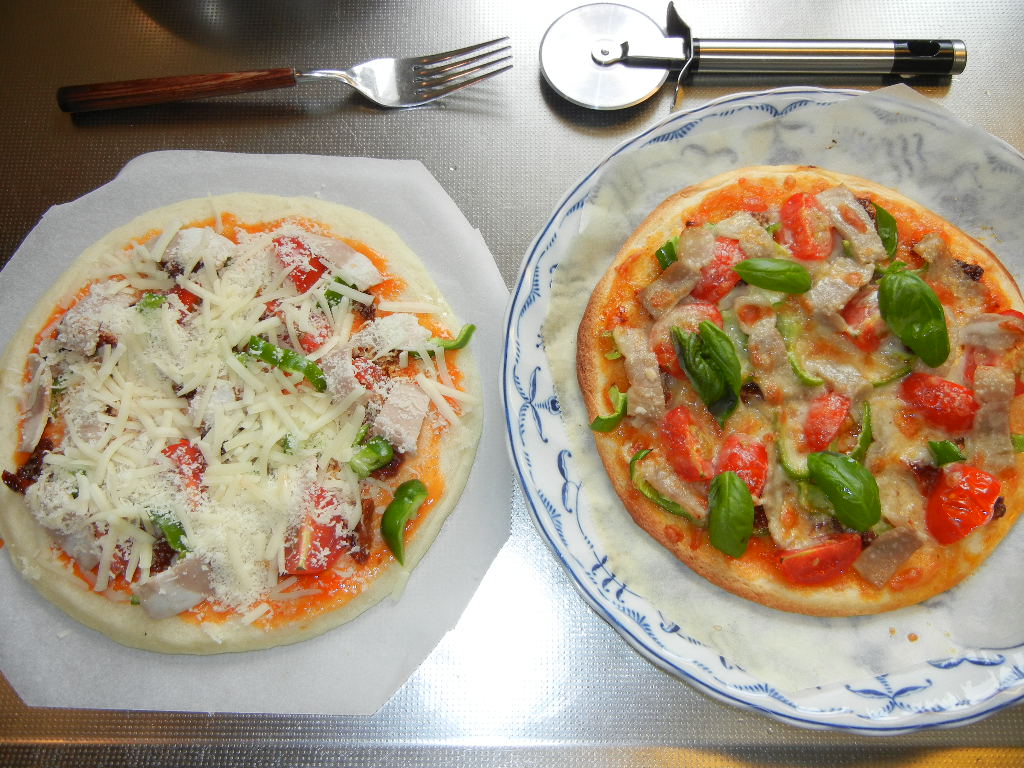 2011年7月30日(土)今日の収穫とピザ!_f0060461_14553450.jpg