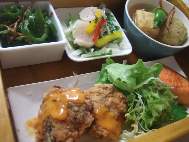いろいろ野菜のつくね風、チキンナゲット_c0128487_19265063.jpg