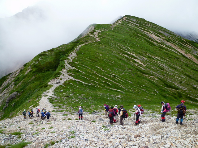 百名山　白馬岳から　杓子岳　鑓ｹ岳を目指す　ＮＯ３_d0170615_16134572.jpg