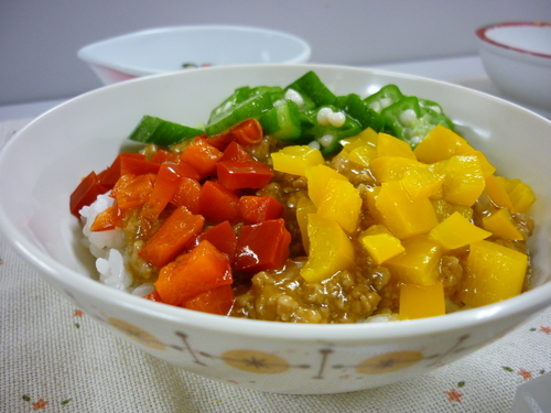 ～夏野菜の麻婆丼～_d0195052_1635312.jpg