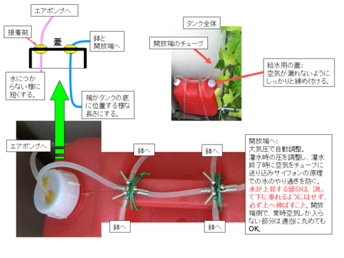 水槽用エア ポンプを使ったベランダでの自動灌水 水やり 来生自然の