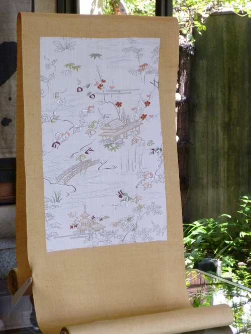 紬地染名古屋帯 茶屋辻　＜工芸キモノ 野口の帯＞_d0159384_22133835.jpg