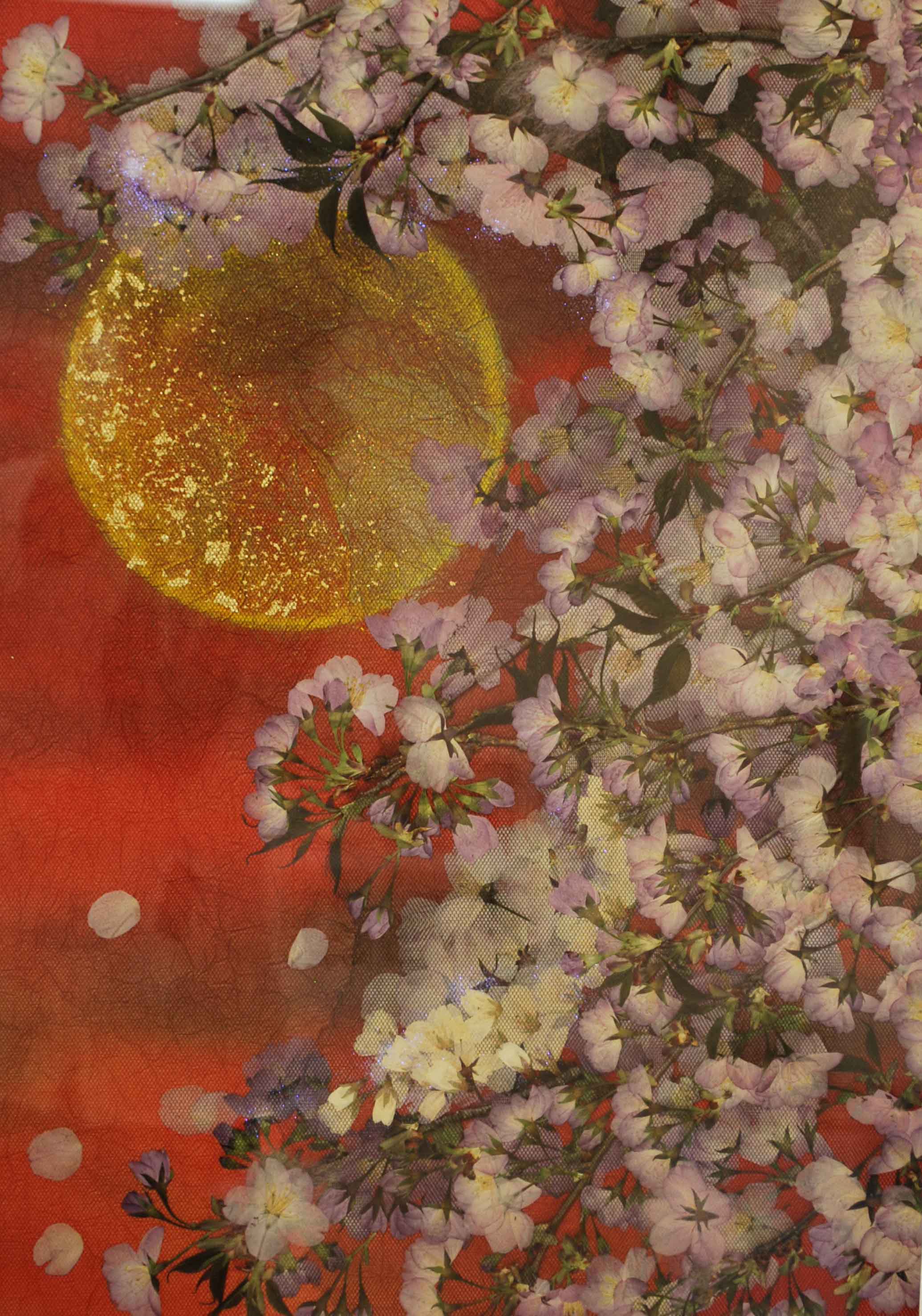 押し花アート　桜　馬　絵画 馬 馬の絵 桜 花の絵 テクスチャーアート さくら - メルカリ