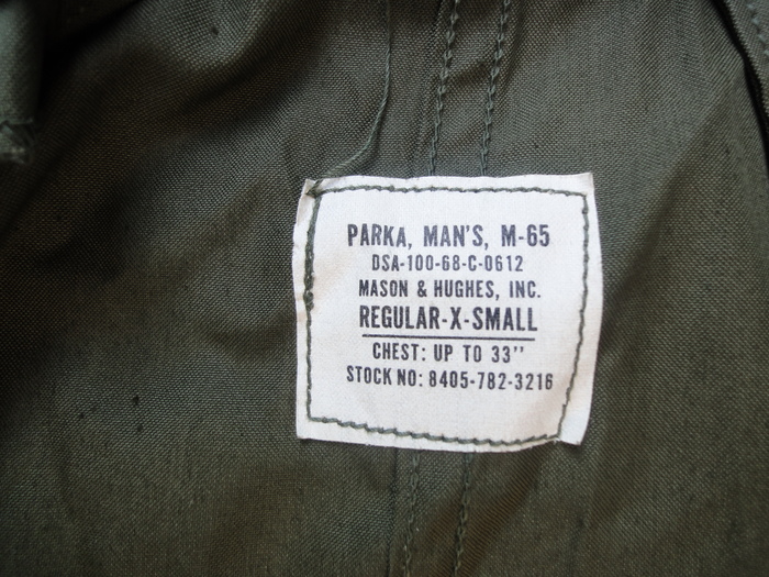 74年 M-65 PARKA 閉じる SMALL-REGULAR 74年 M-65 PARKA 閉じる SMALL-REGULAR