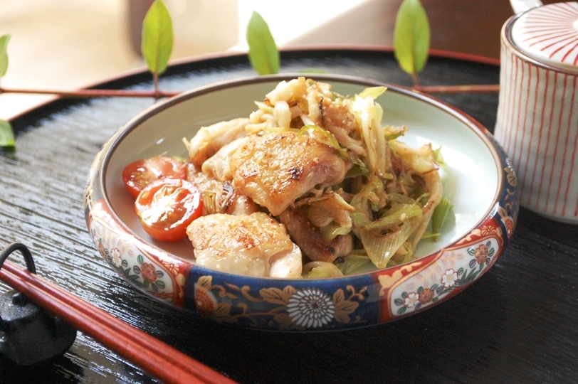 鶏とえのきのネギ塩しょうが炒め_d0104926_5454069.jpg