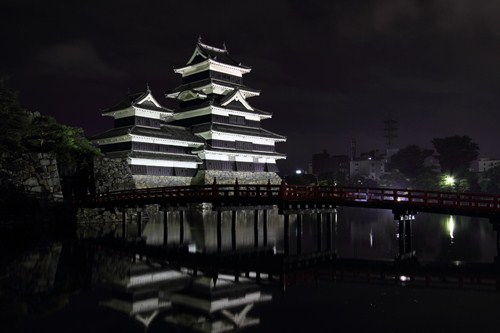 松本城 夜景 人生の空から 松本城 夜景 人生の空から