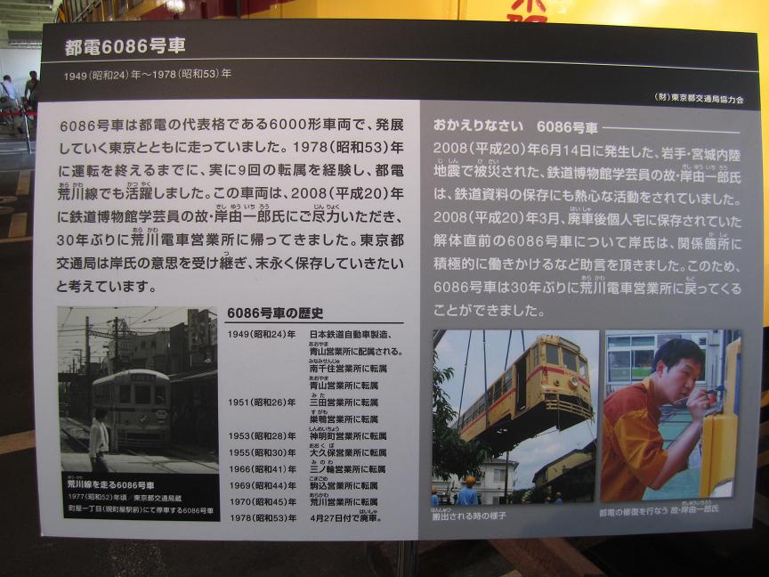 江戸東京博物館「東京の交通100年博」 ササラ電車・甦った6000形_f0030574_22445764.jpg