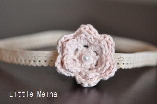 ベビー用ヘアバンド かぎ針編みのお花 にいちごミルク色が新登場 Little Meina ハンドメイドブログ