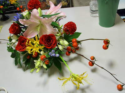 和モダン＊生徒さん作品と さんまハンバーグ　Flower ID.DESIGN_f0007380_2292957.jpg