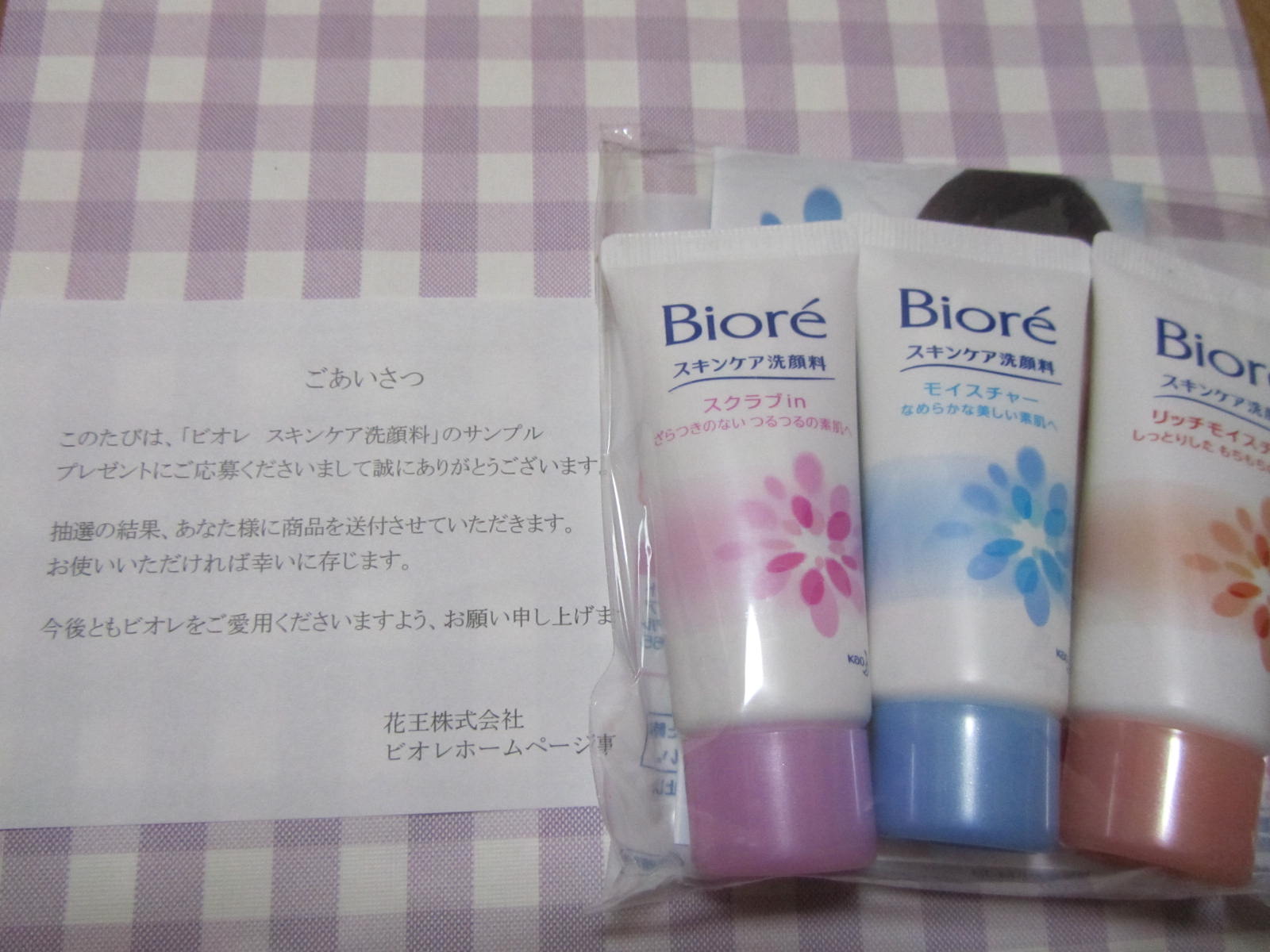 「ビオレ スキンケア洗顔料」サンプル当選!_a0100706_0586.jpg