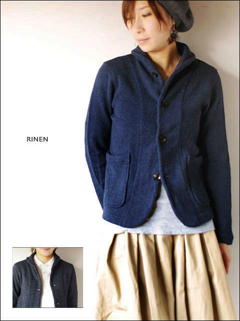 RINEN [リネン] 1/12ウール×綿接結ショールカラーブルゾン[10242] LADY\'S_f0051306_20153710.jpg