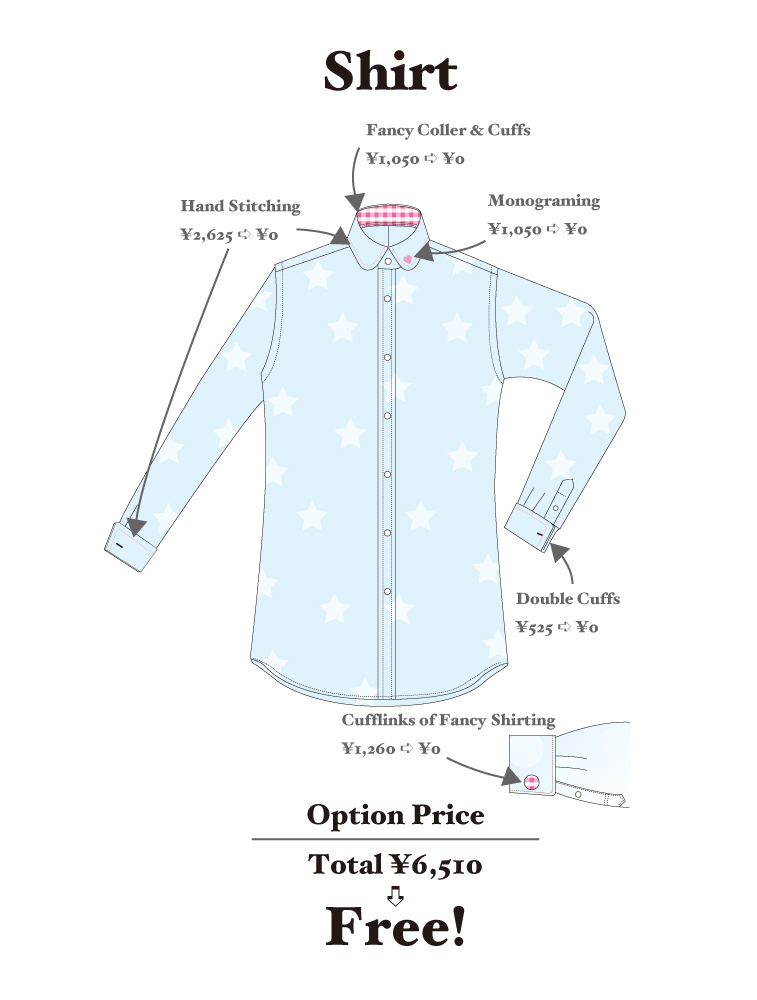 Option Free Campaign for Made to Measure Shirt/Shirt-Jacket 開催！_c0082801_1327163.jpg
