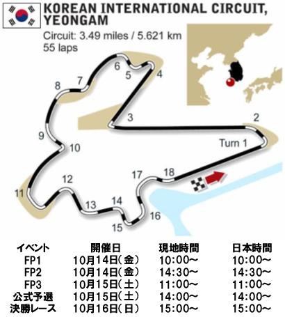 ★2011年 F1 第 16戦 韓国GP タイムスケジュール★_b0185640_23364329.jpg