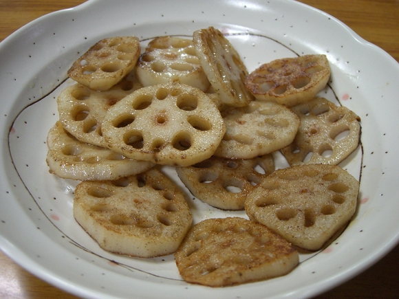 「レンコンのバター焼き」_a0214374_10515136.jpg