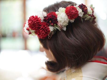 水引をあしらった和の花冠&ブートニア*シルクフラワー 星のや軽井沢 阿結抄様 2_a0115684_163782.jpg