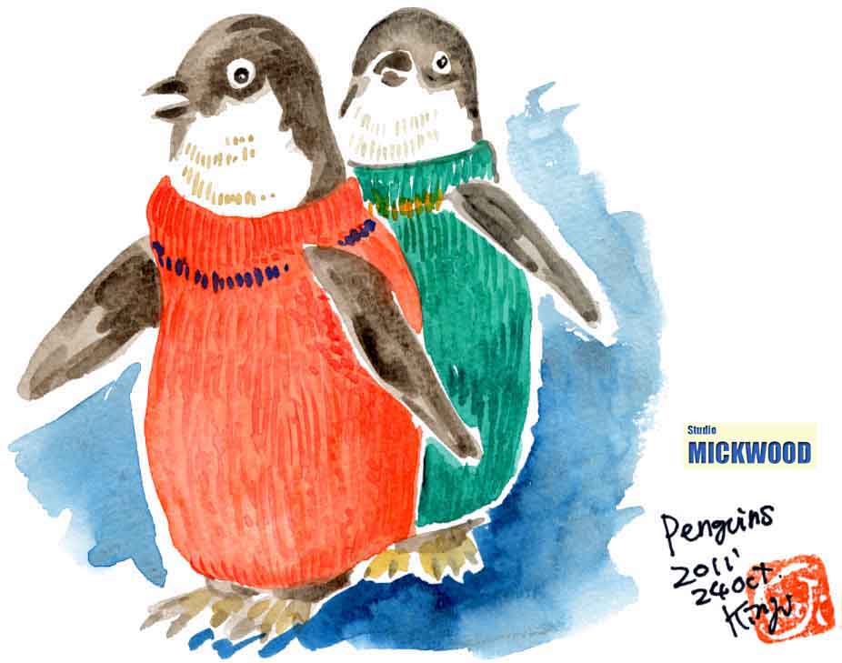 １０月２４日 月曜日 セーターを着たペンギン ジャランジャラン