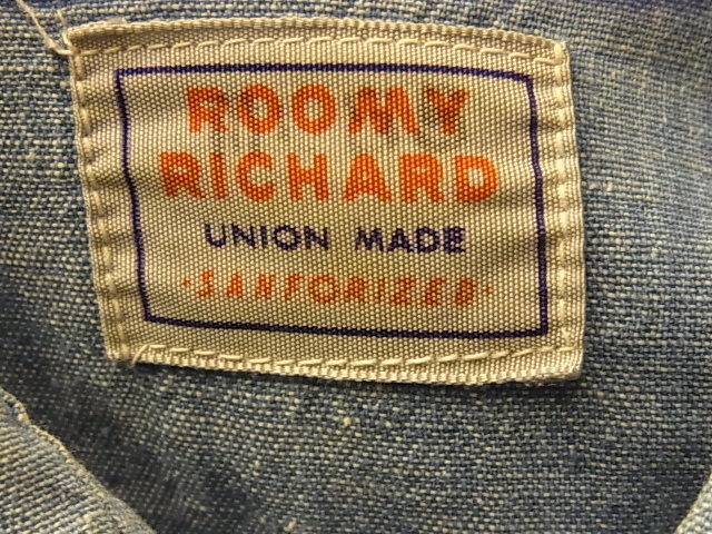 10/29(土)入荷! 40-50\'S ROOMY RICHARD シャンブレーシャツ!_c0144020_1475745.jpg