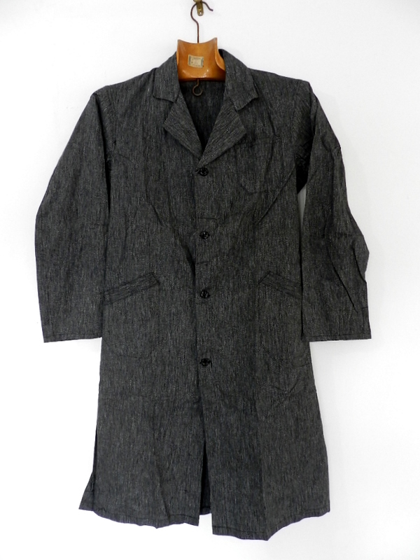 French Black chambray atelier coat dead stock_f0226051_15272448.jpg