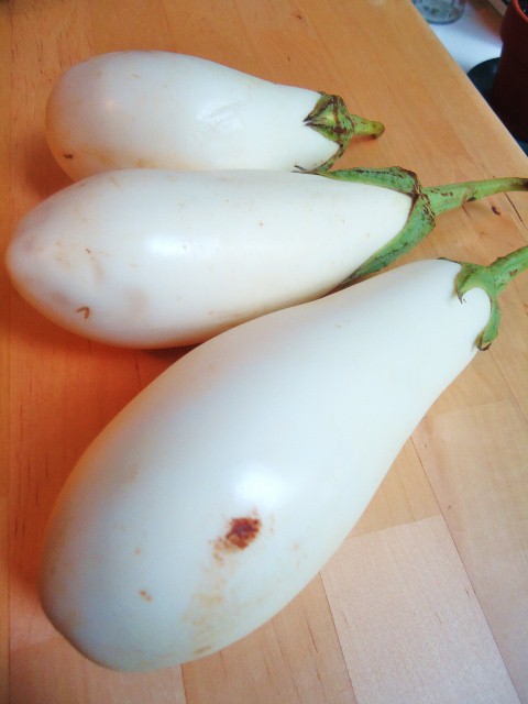 新しい野菜に挑戦 25 White Eggplant 白ナス シアトルに 移住しました