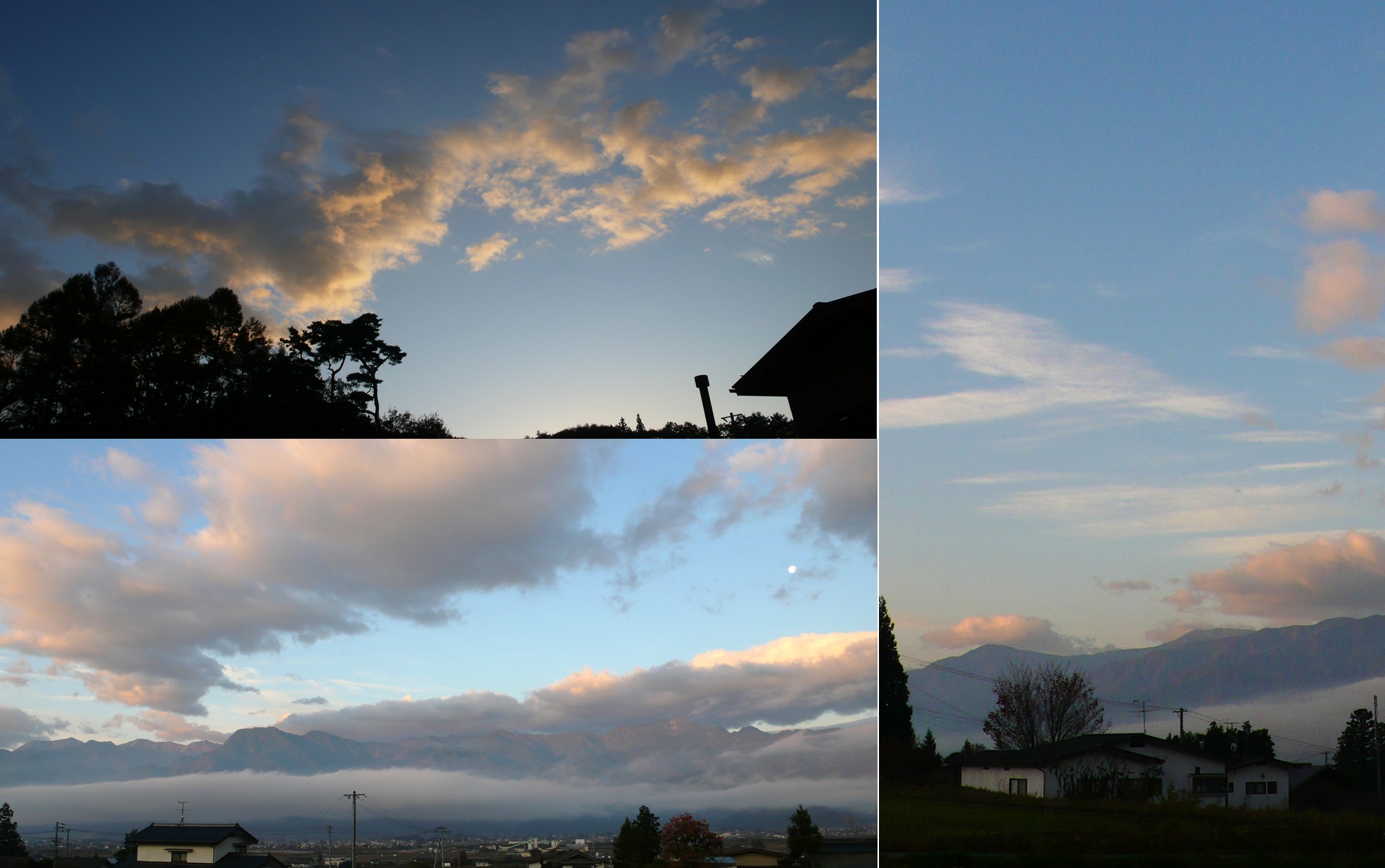 安曇野　朝の空　雲と月_a0212730_892725.jpg