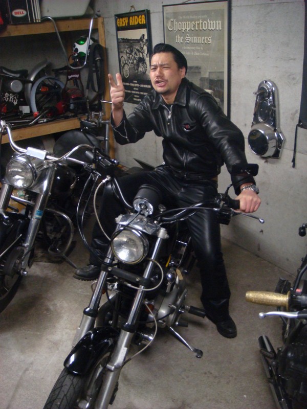 ハーレーの革のパンツY-3 セットアップ