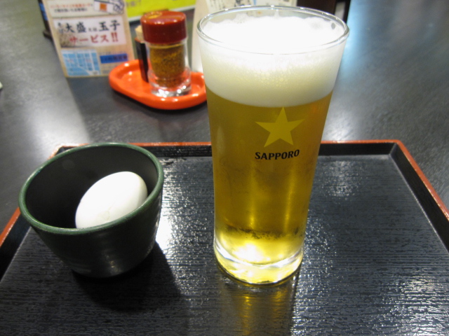 11/14夜勤明け ゆで太郎「朝定食A¥340+生ビール¥180」@八王子_b0042308_8294170.jpg
