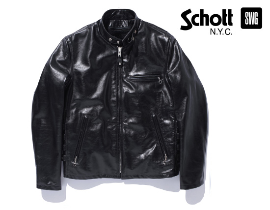 SCHOTT × SWAGGER 641 LEATHER SINGLE RIDER'S : swagger fukuoka
